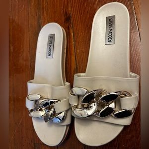 Nude Steve Madden slides sandals, never worn